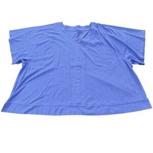 J. Jill Shirt Women M NWT Purple Oversized Fit Seamed V-Neck Tee Short Sleeve